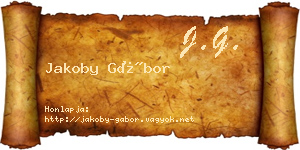 Jakoby Gábor névjegykártya