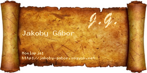 Jakoby Gábor névjegykártya